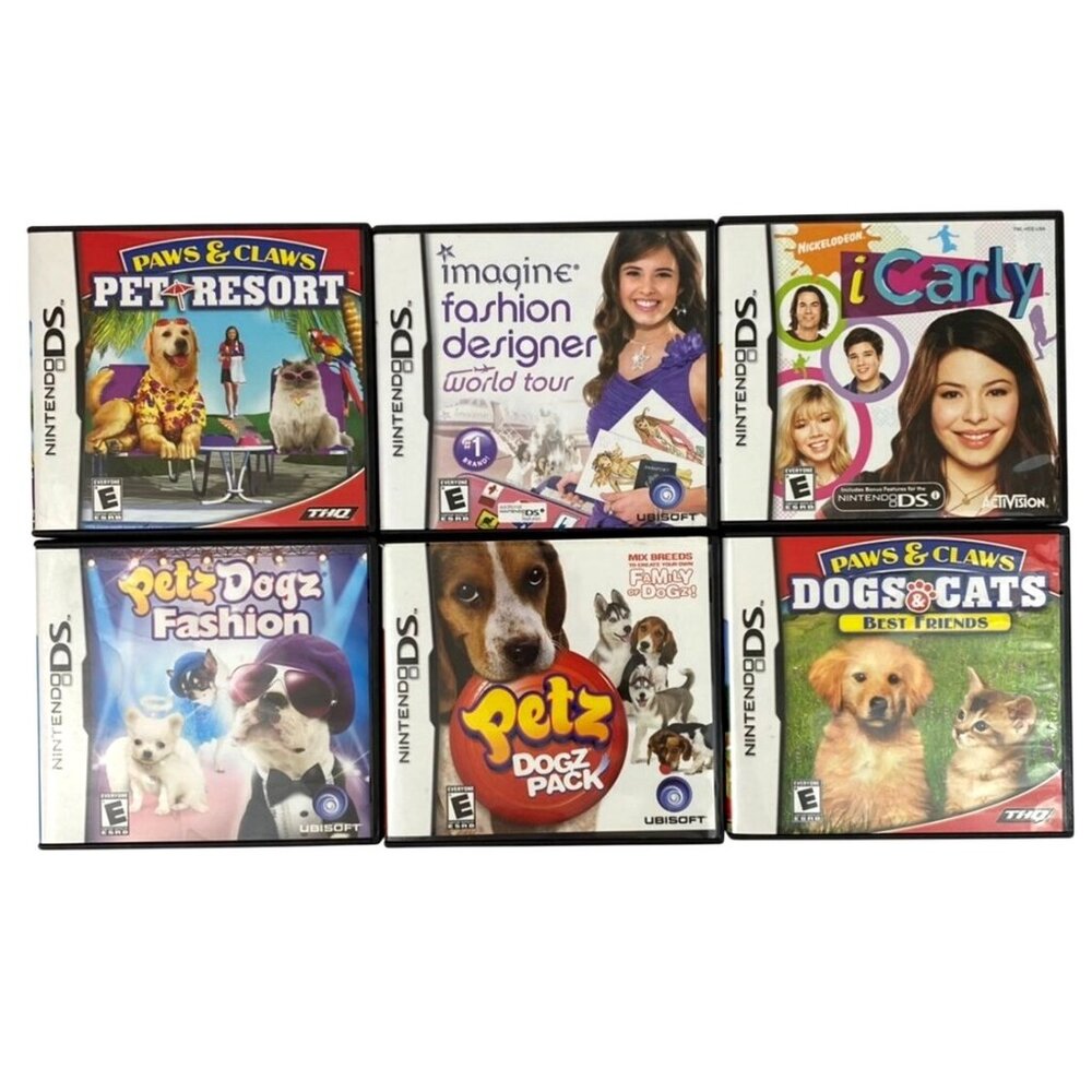 Paws and Claws Petz Dogz Imagine Fashion Designer iCarly Nintendo DS Lot of 6